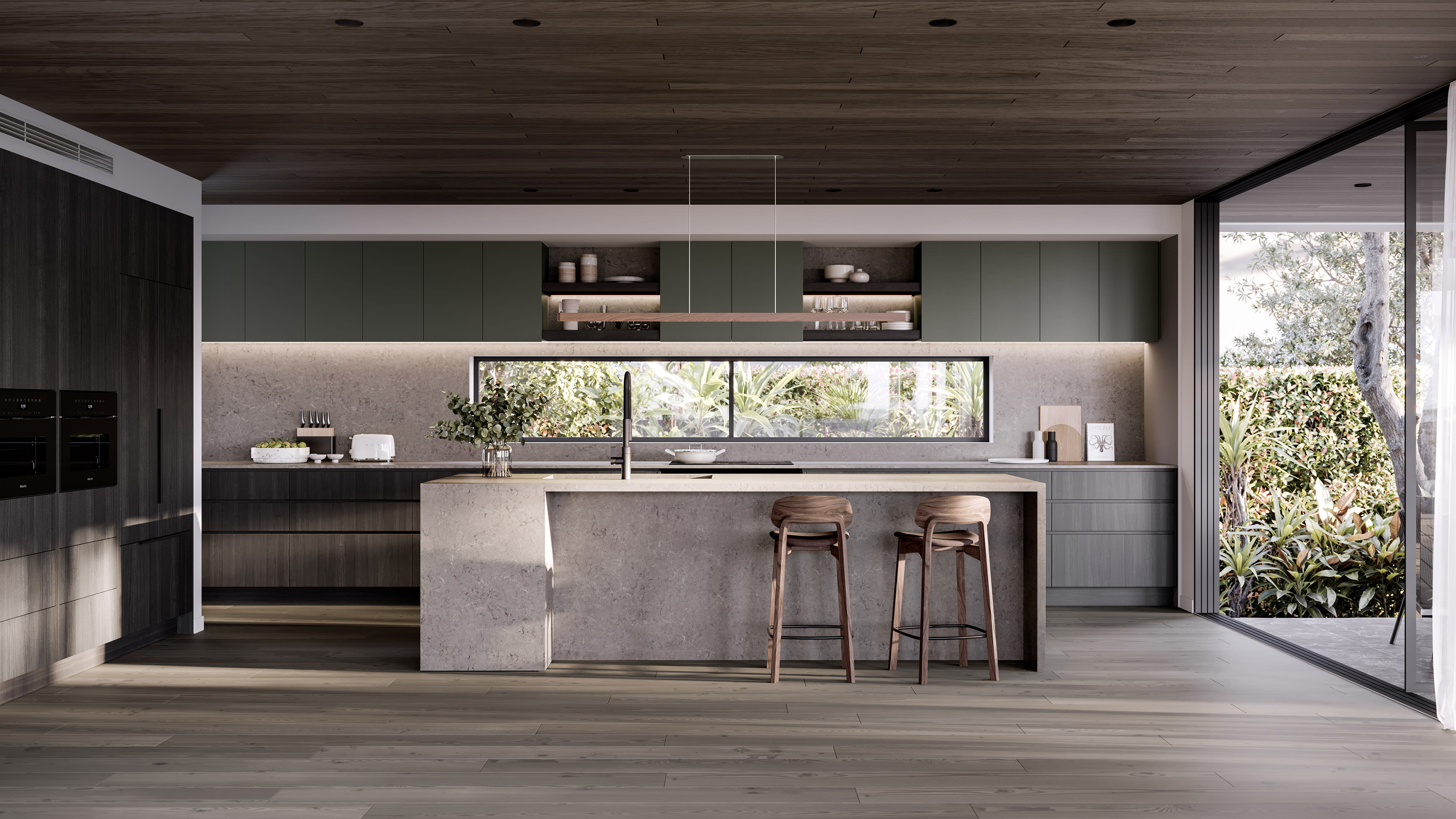 Artist's impression of kitchen in 1 Murrua Road, North Turramurra