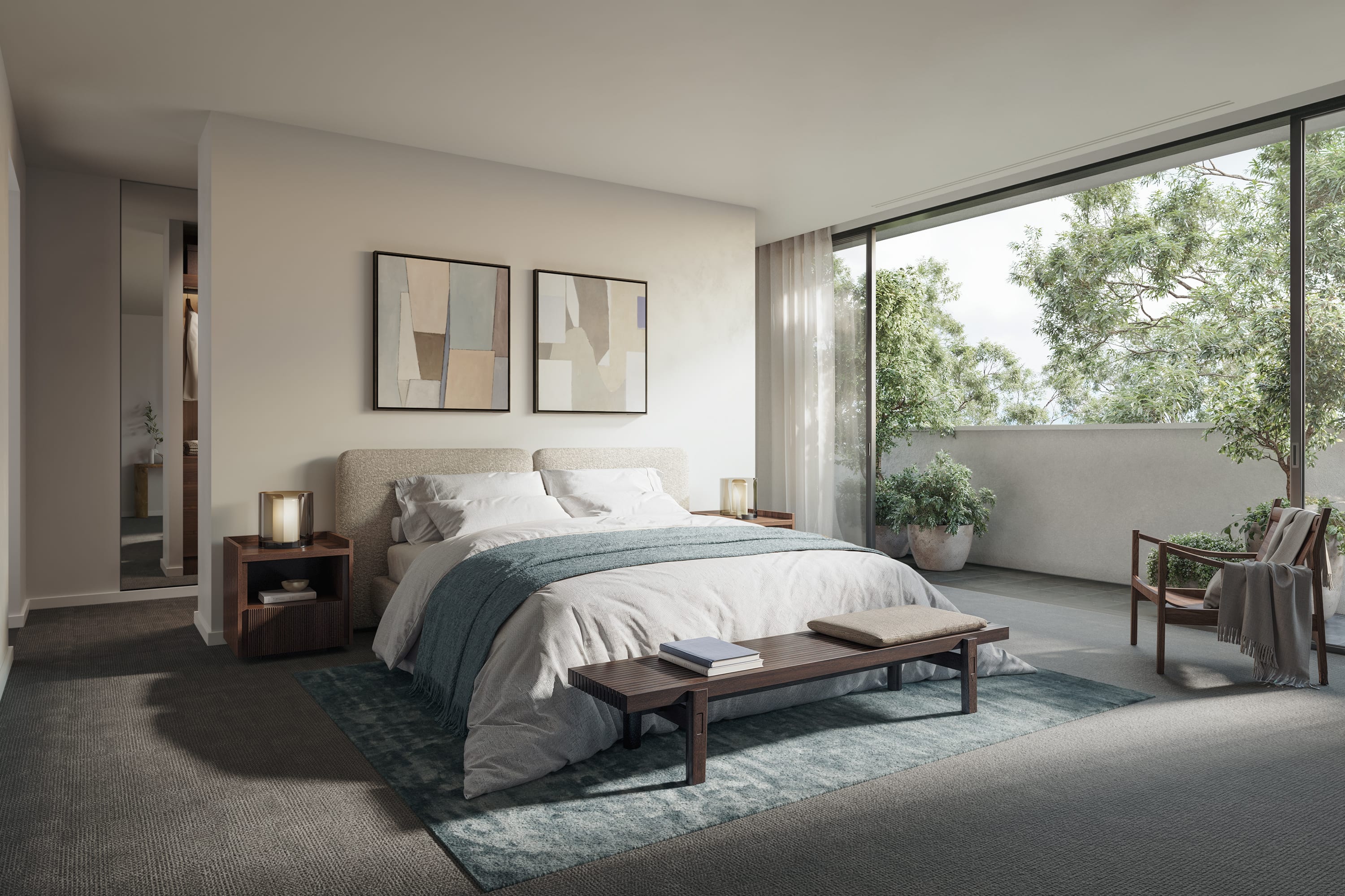 Artist's impression of bedroom in 5 Murrua Road, North Turramurra
