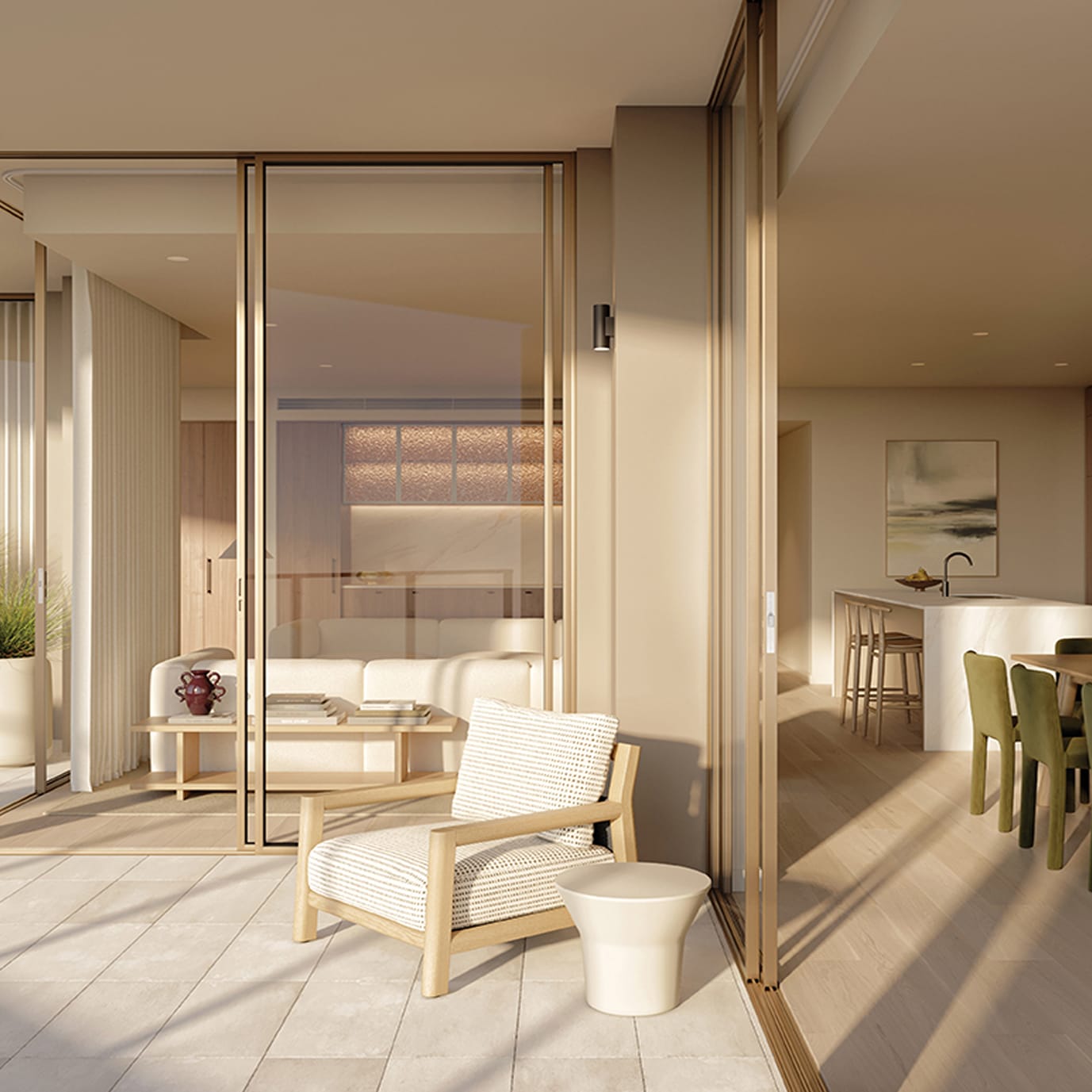 JPEG interior type f living dining tapestry residences 3d render by volumevision v3