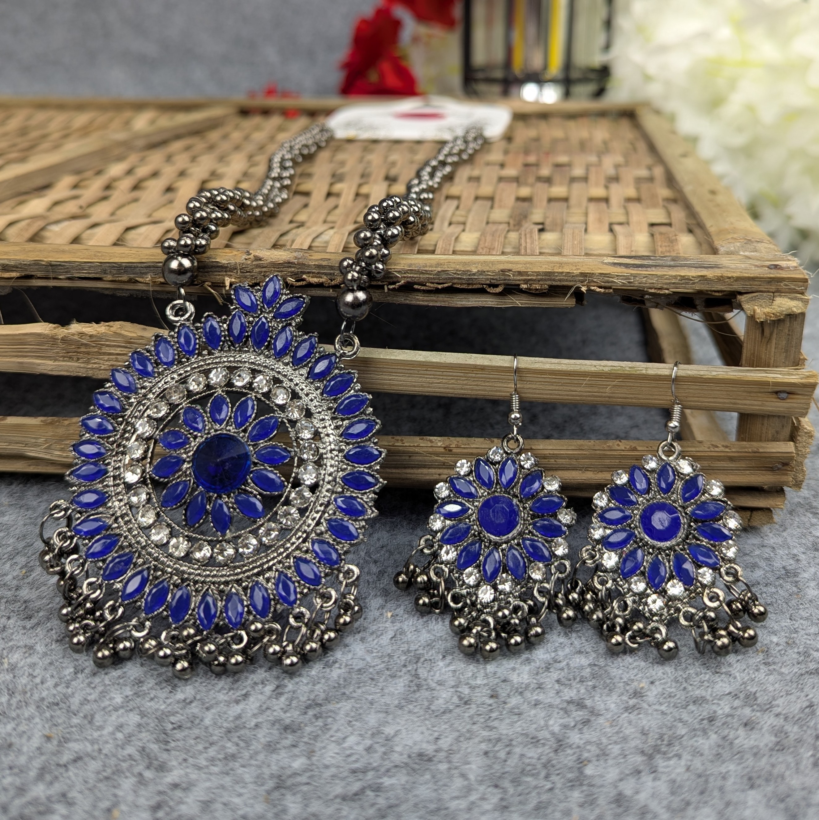 Antique Oxidized Necklace & Earrings Set price in Bangladesh | Buy online from Sellvy
