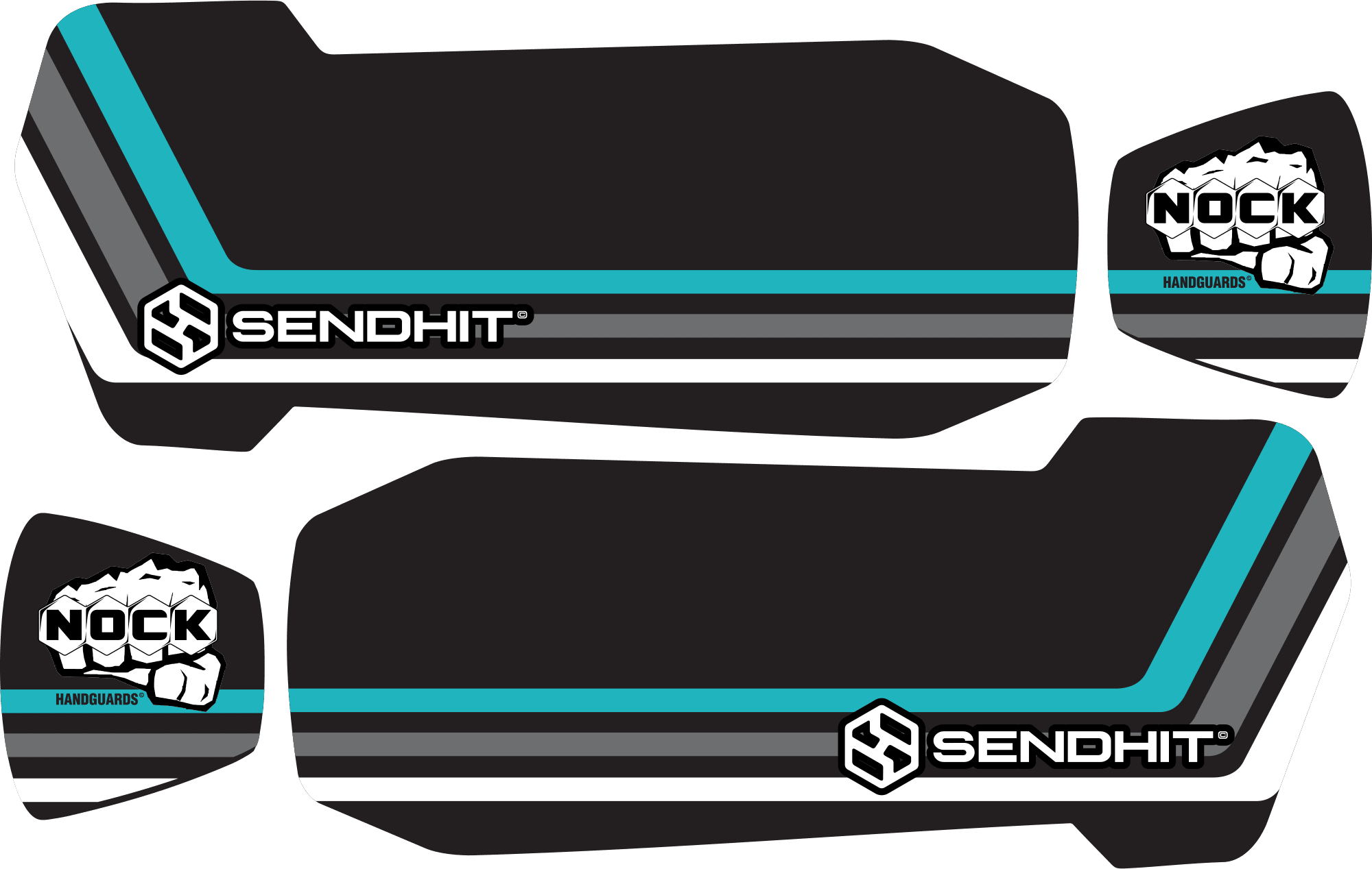 3 LINES - TURQUOISE/GREY/WHITE