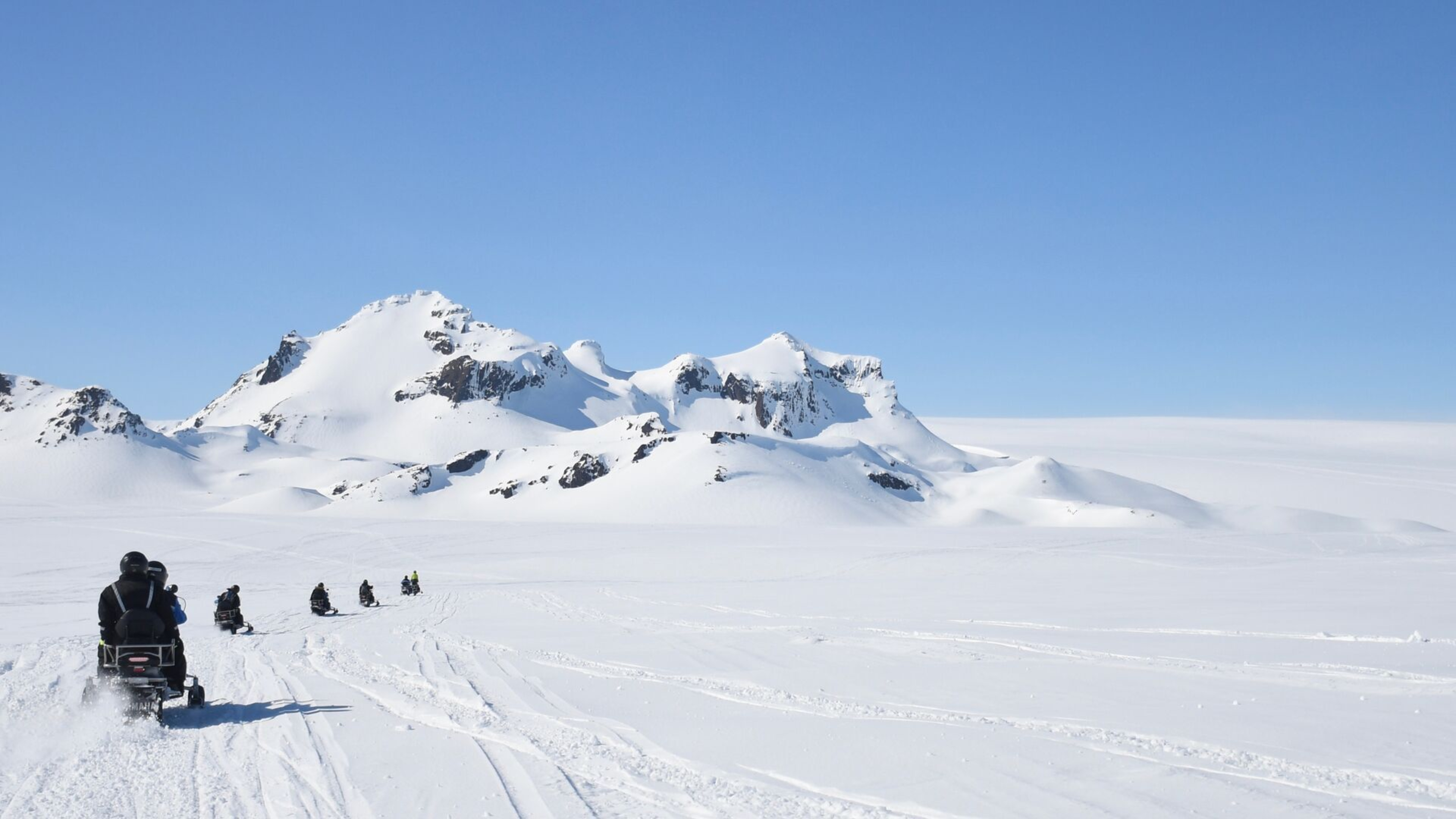 snowmobiling on iceland glacier