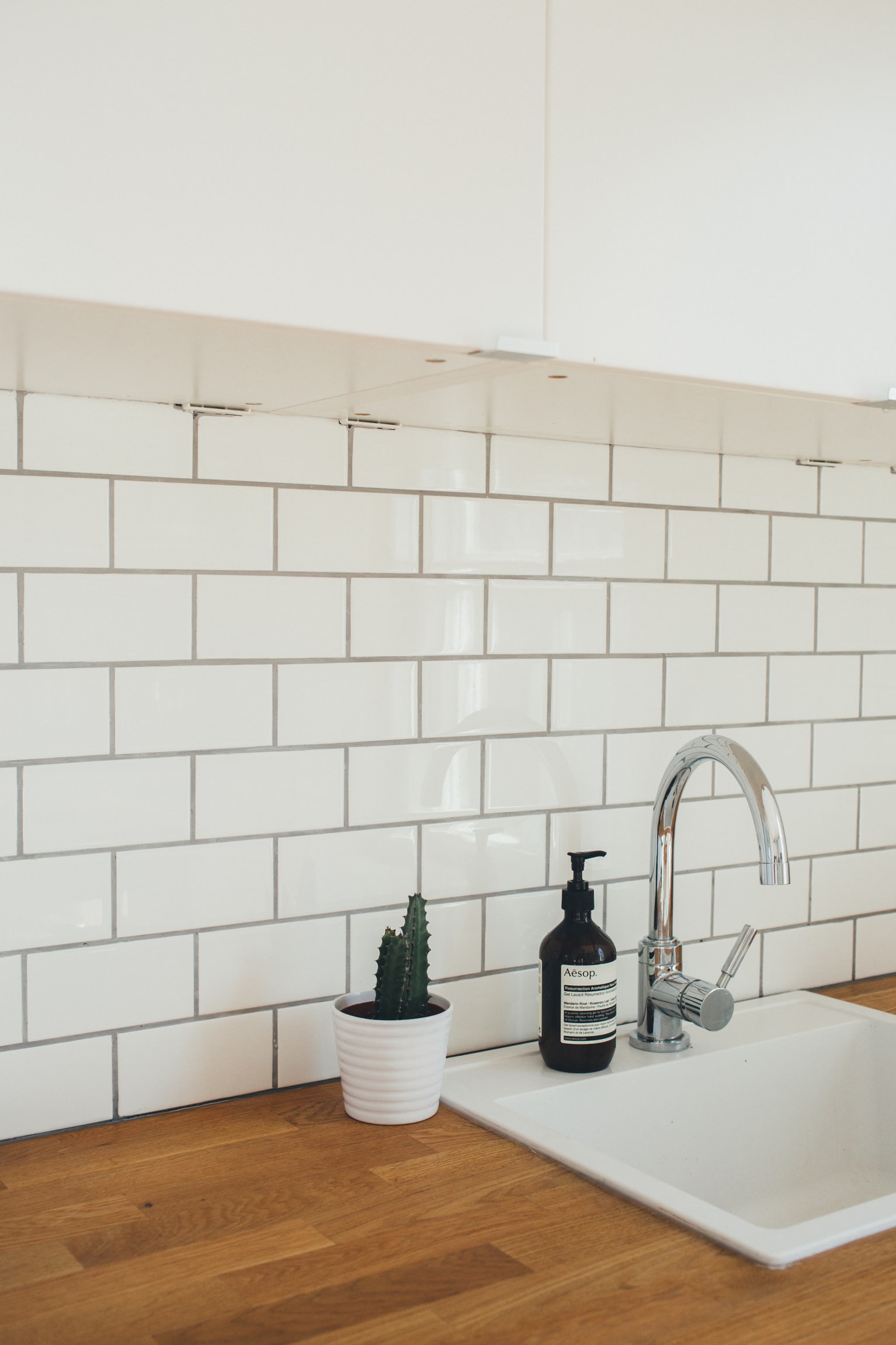 White tile wall