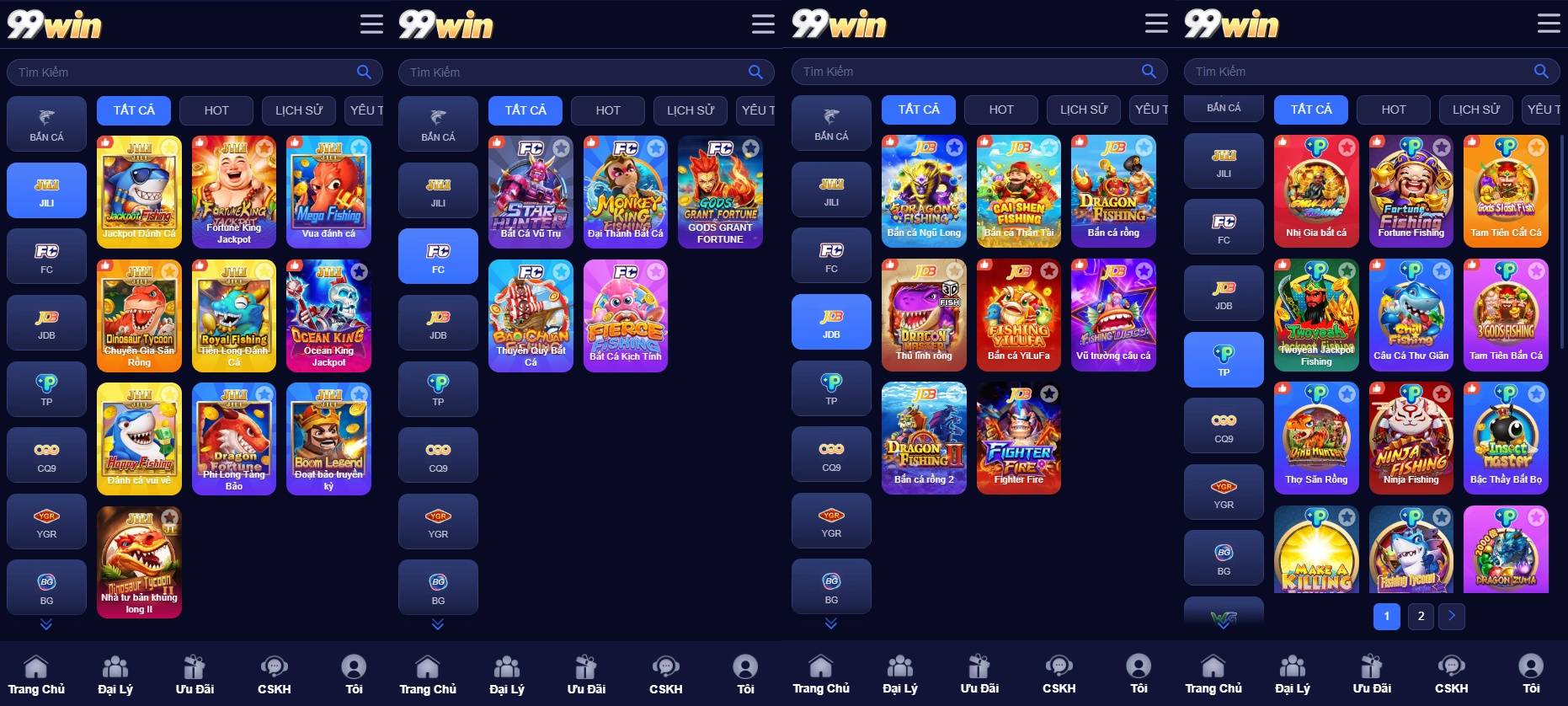 Hướng dẫn chọn sảnh và trò chơi bắn cá 99win