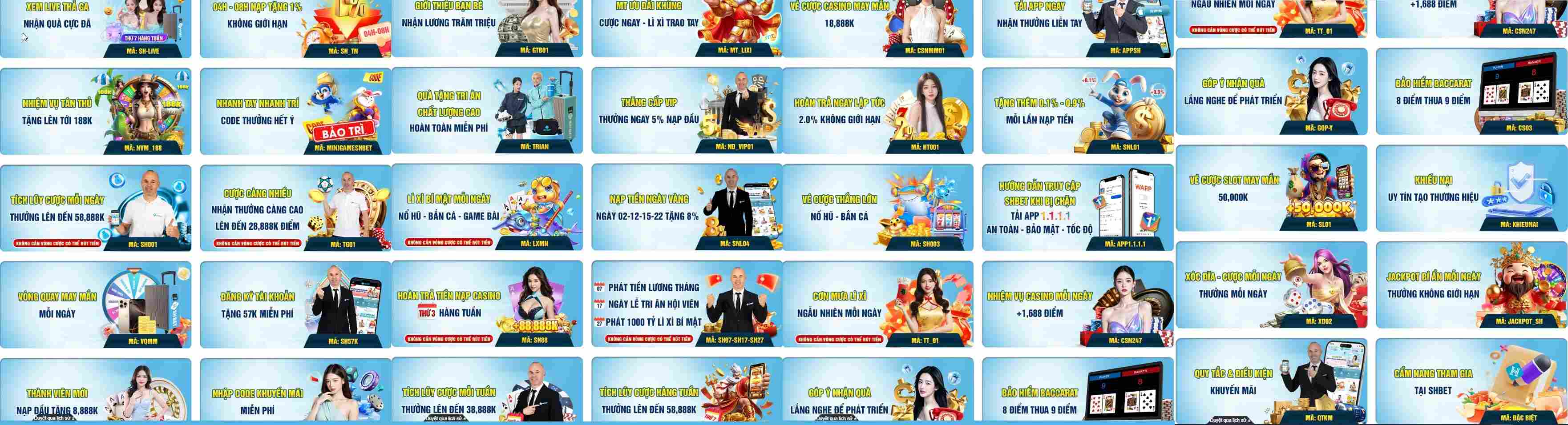 Danh sách các chương trình khuyến mãi game tại SHBET