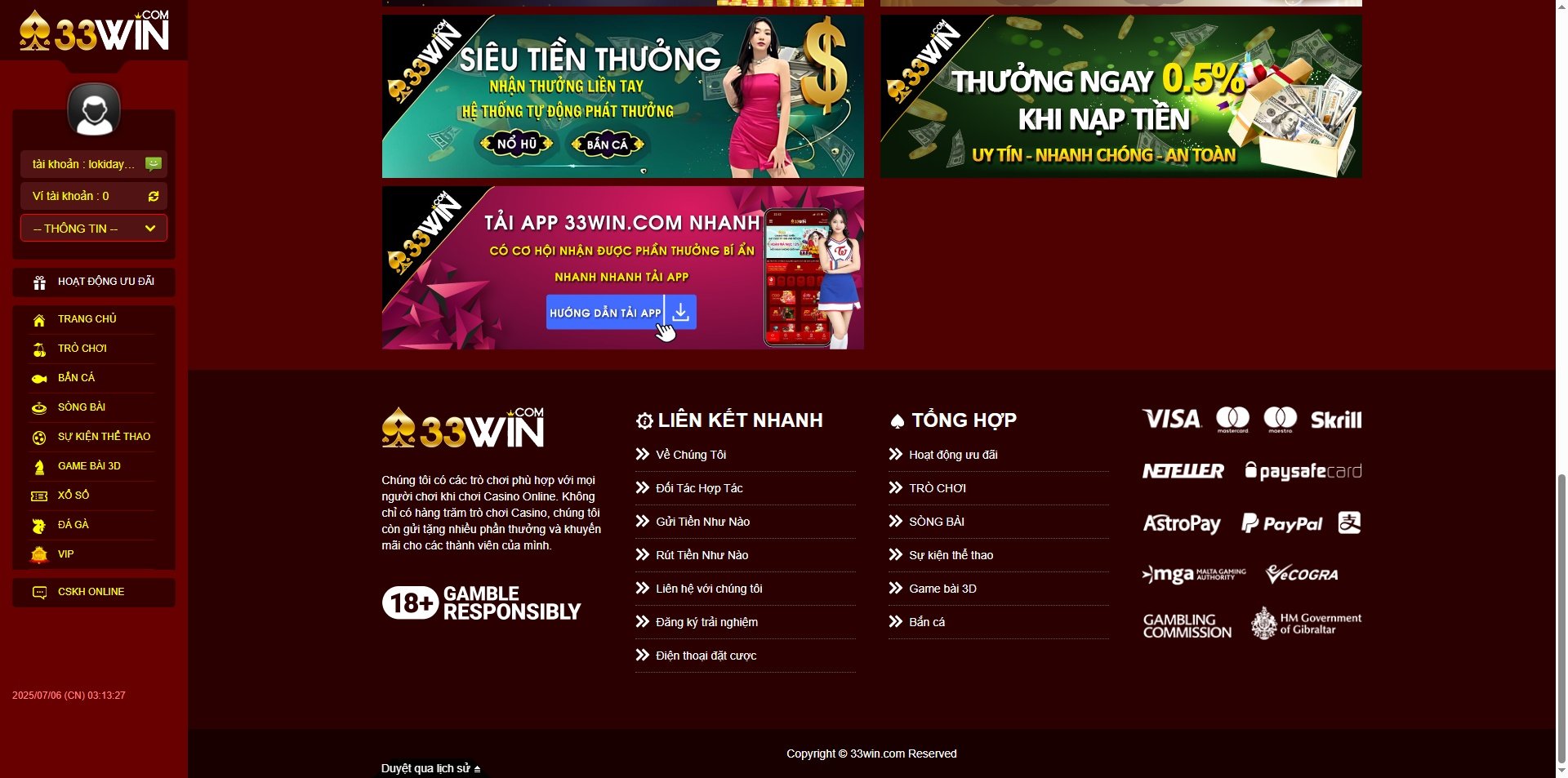 Danh sách các khuyến mãi 33win hấp dẫn dành cho mọi thành viên