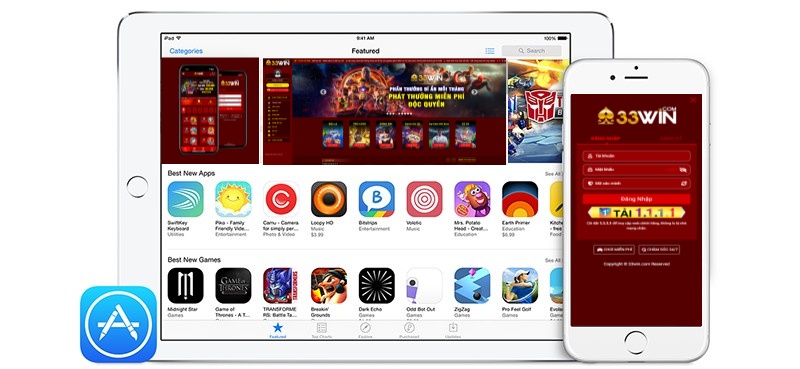Giao diện app 33win trên điện thoại di động