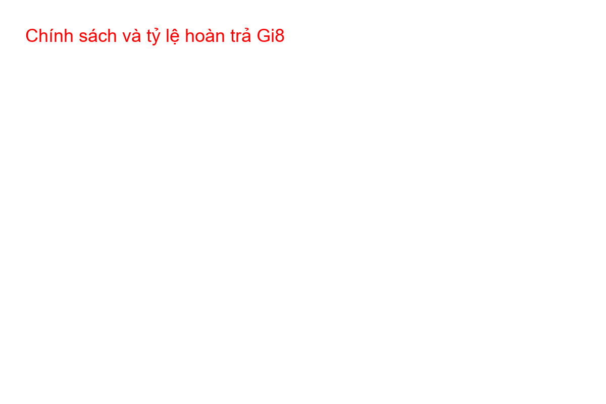 Chính sách và tỷ lệ hoàn trả Gi8 Chi tiết chương trình khuyến mãi hoàn trả Gi8 với các tỷ lệ khác nhau
