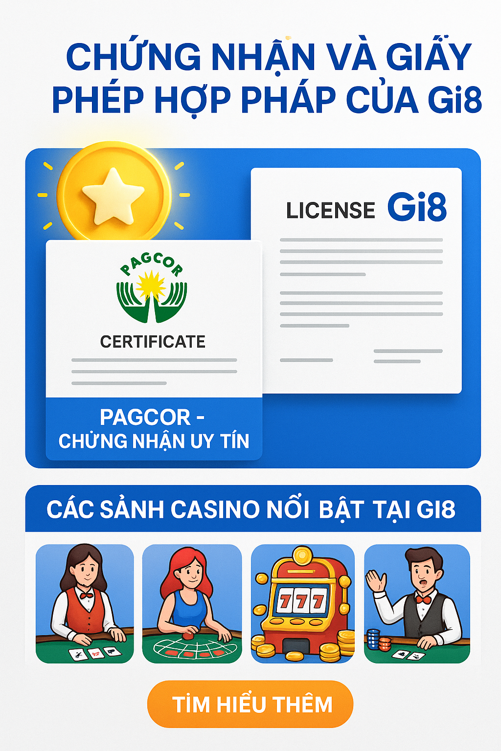 Chứng nhận PAGCOR của Gi8 Giấy phép hoạt động hợp pháp PAGCOR của nhà cái Gi8