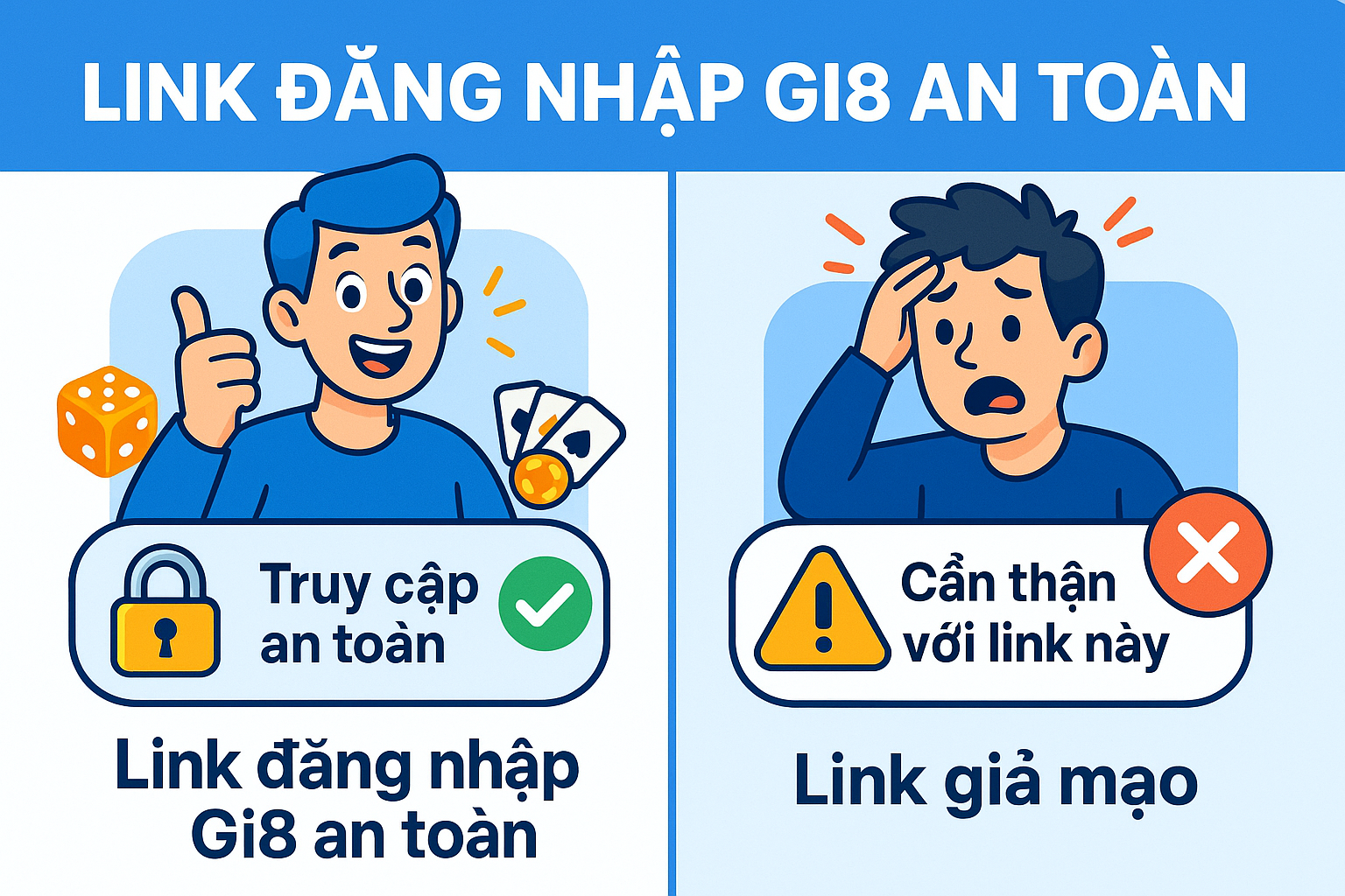 So sánh link đăng nhập Gi8 an toàn và link giả mạo