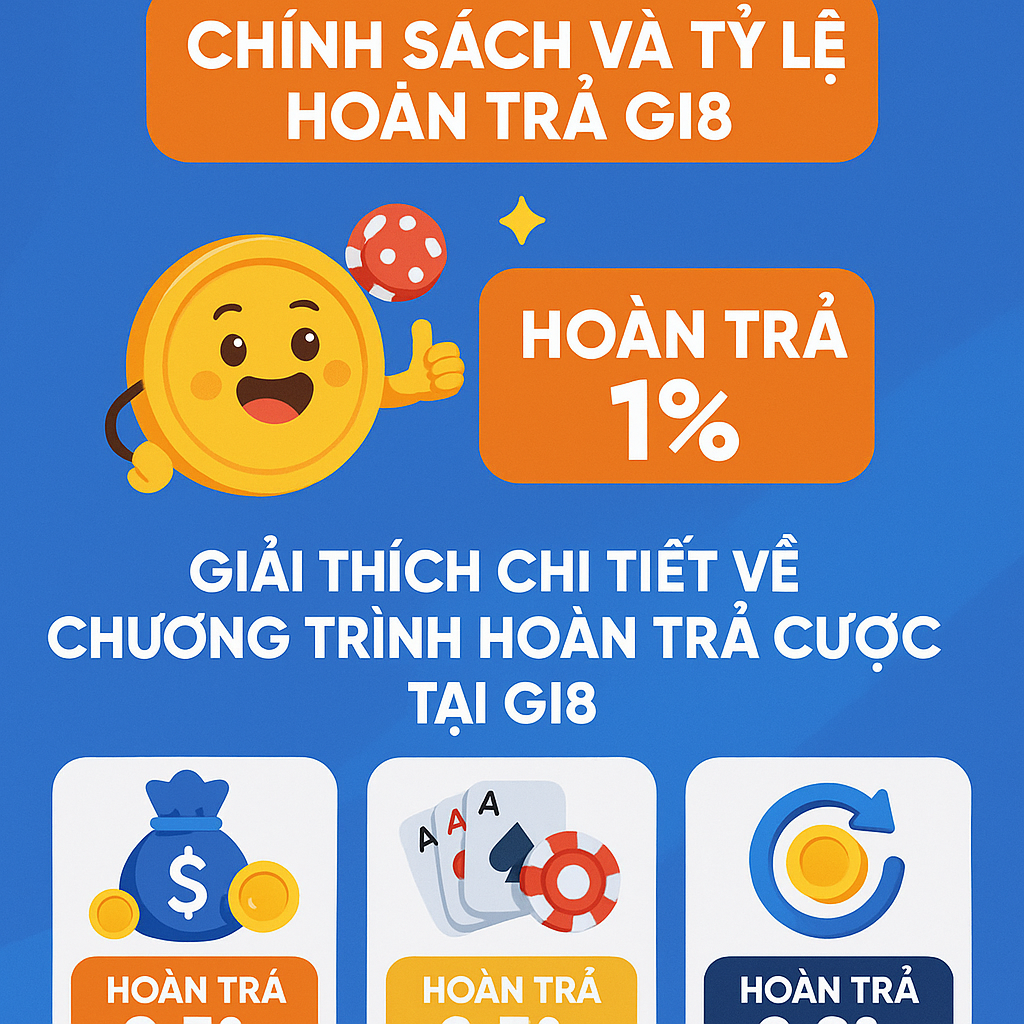 Chính sách và tỷ lệ hoàn trả Gi8 Chi tiết chương trình khuyến mãi hoàn trả Gi8 với các tỷ lệ khác nhau