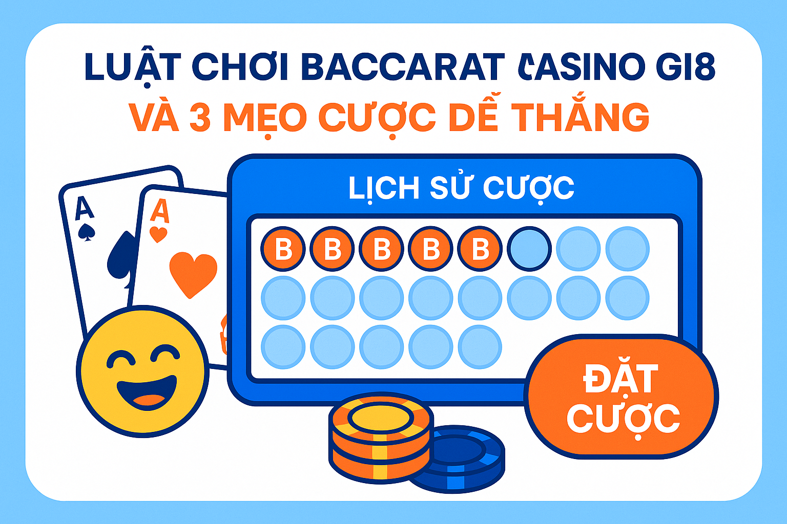 Minh Họa Soi Cầu Bệt Baccarat Tại Gi8 Lịch sử cược trên bàn Baccarat của Gi8 hiển thị một chuỗi cầu bệt Banker.