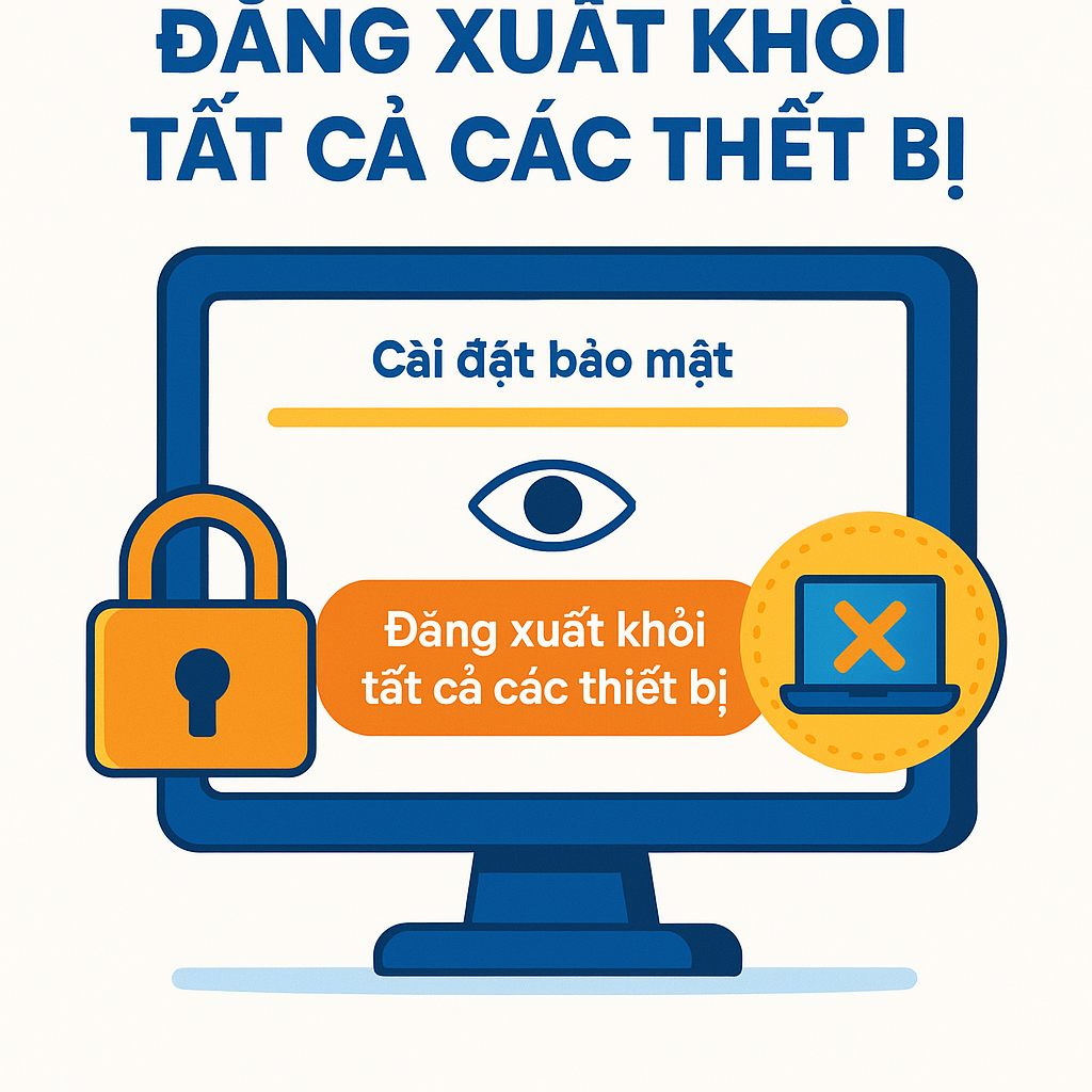 Nút bấm 'Đăng xuất khỏi tất cả các thiết bị' trong phần cài đặt bảo mật của Gi8.