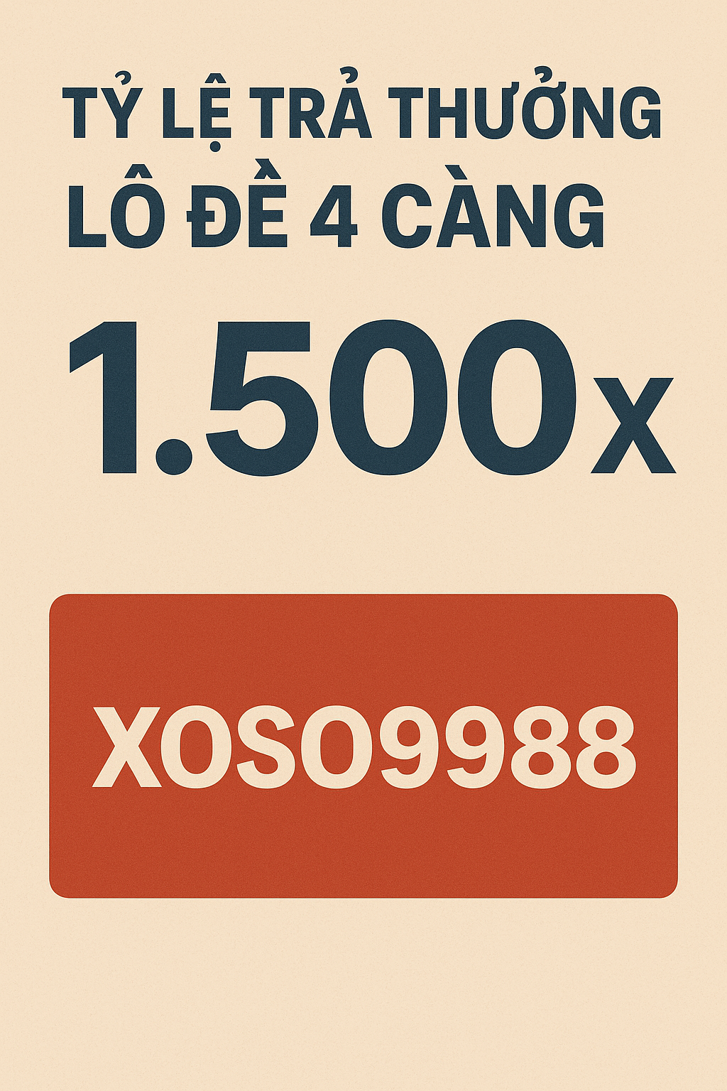Giao diện đặt cược lô đề 4 càng tại XOSO9988 với tỷ lệ thưởng 1 ăn 9900