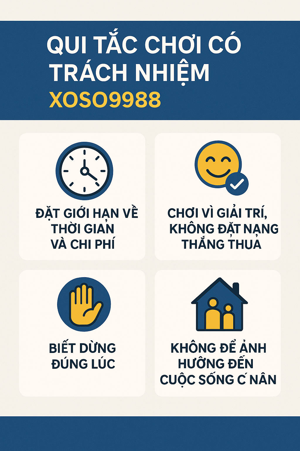 Infographic 3 nguyên tắc vàng chơi có trách nhiệm tại XOSO9988