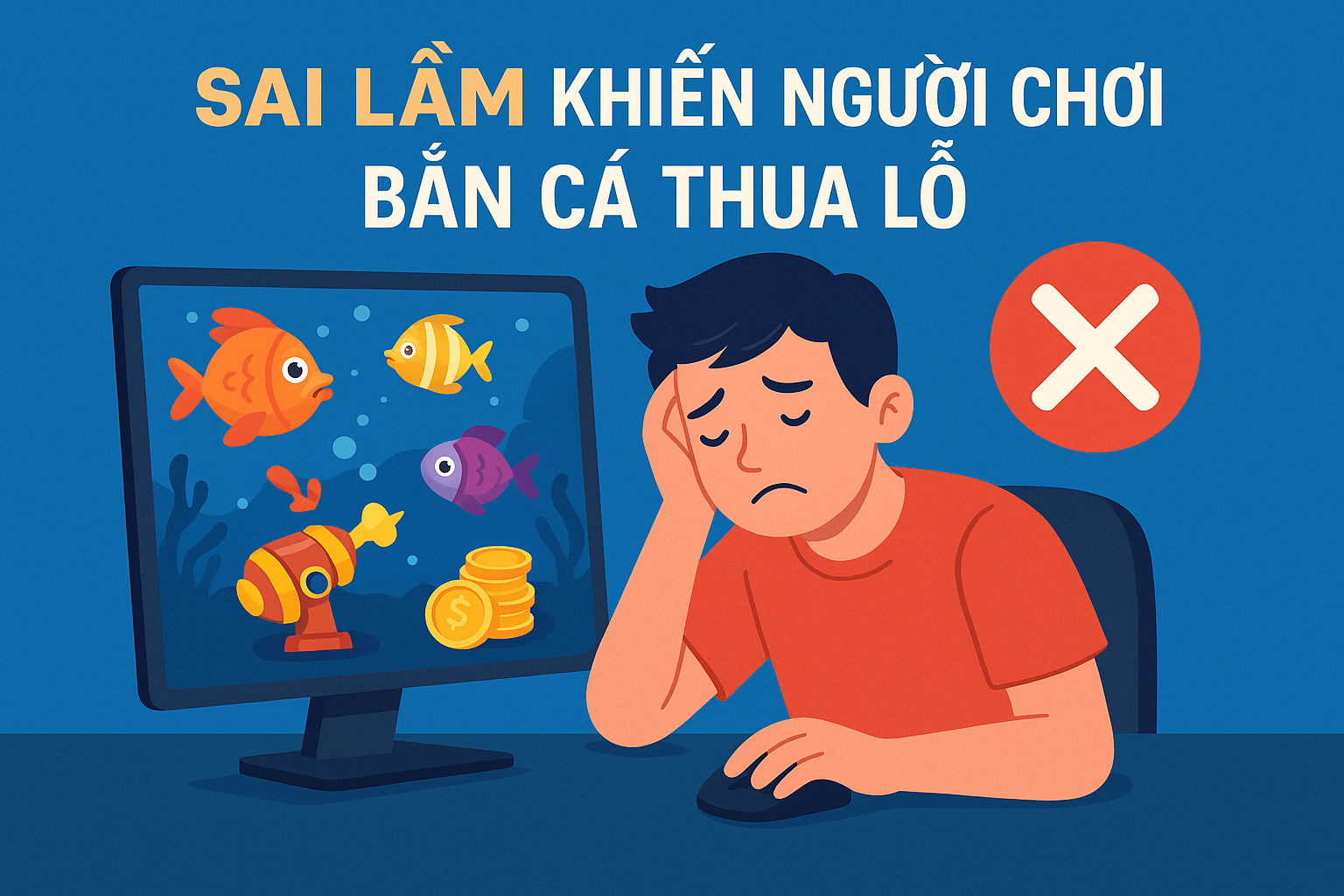 Những sai lầm khiến người chơi bắn cá thua lỗ Người chơi bắn cá TK88 đang băn khoăn vì tài khoản bị lỗ vốn