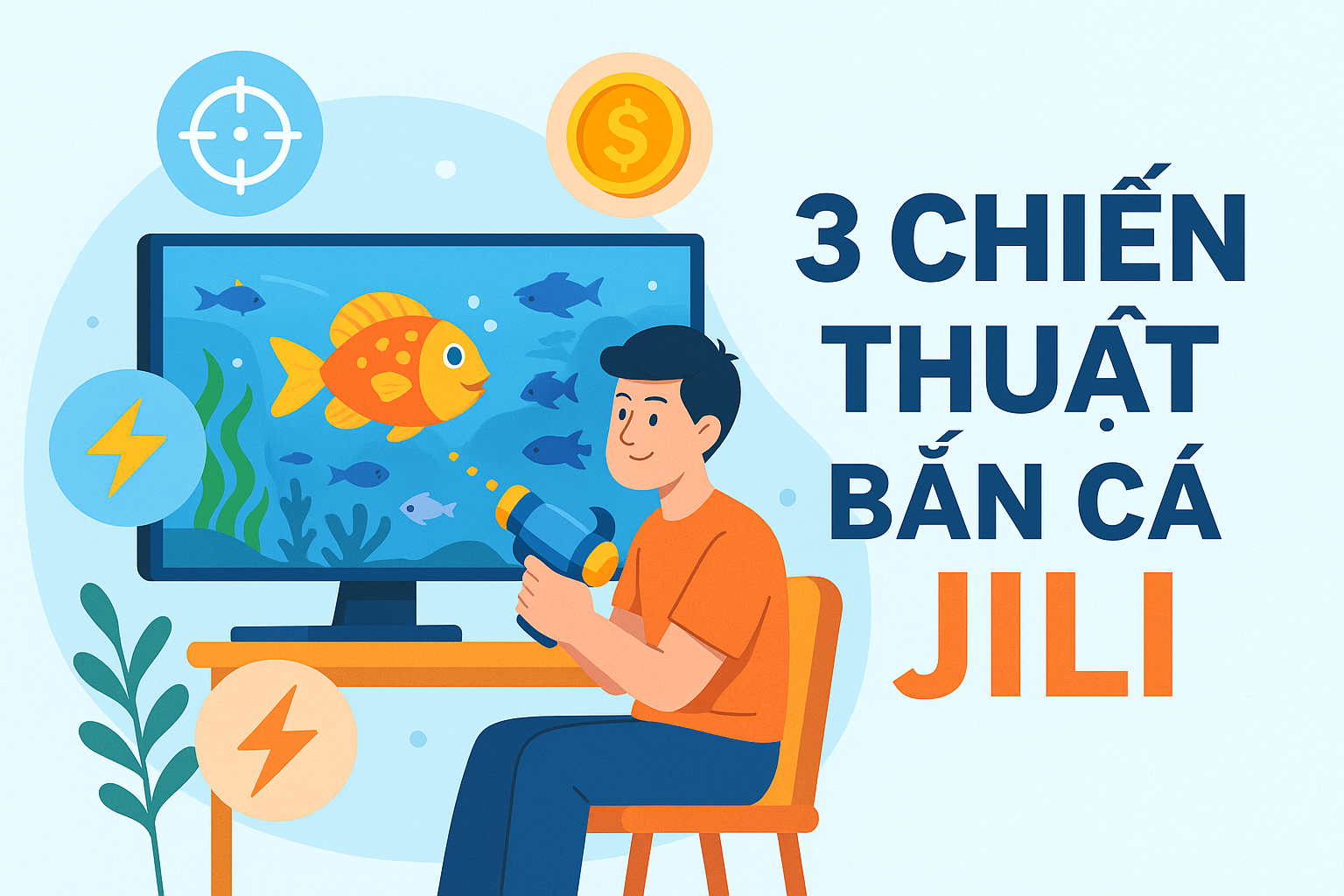 3 Chiến Thuật Bắn Cá JILI Bất Bại Infographic hướng dẫn 3 chiến thuật bắn cá JILI hiệu quả: bắn ria, bắn tăng đạn và kỹ thuật bắn vào tường.