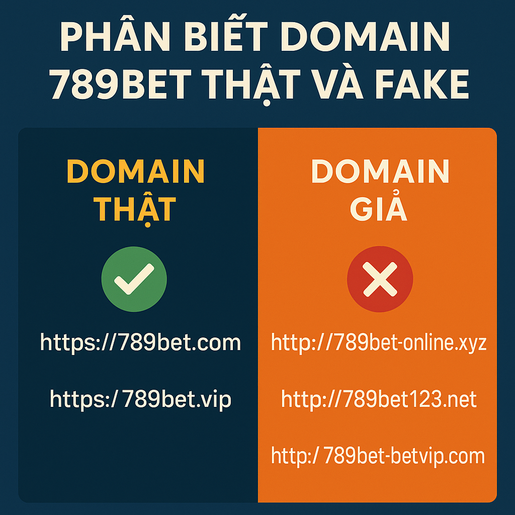 Phân biệt domain 789BET thật và domain fake So sánh địa chỉ URL và chứng chỉ SSL của link 789BET thật và giả