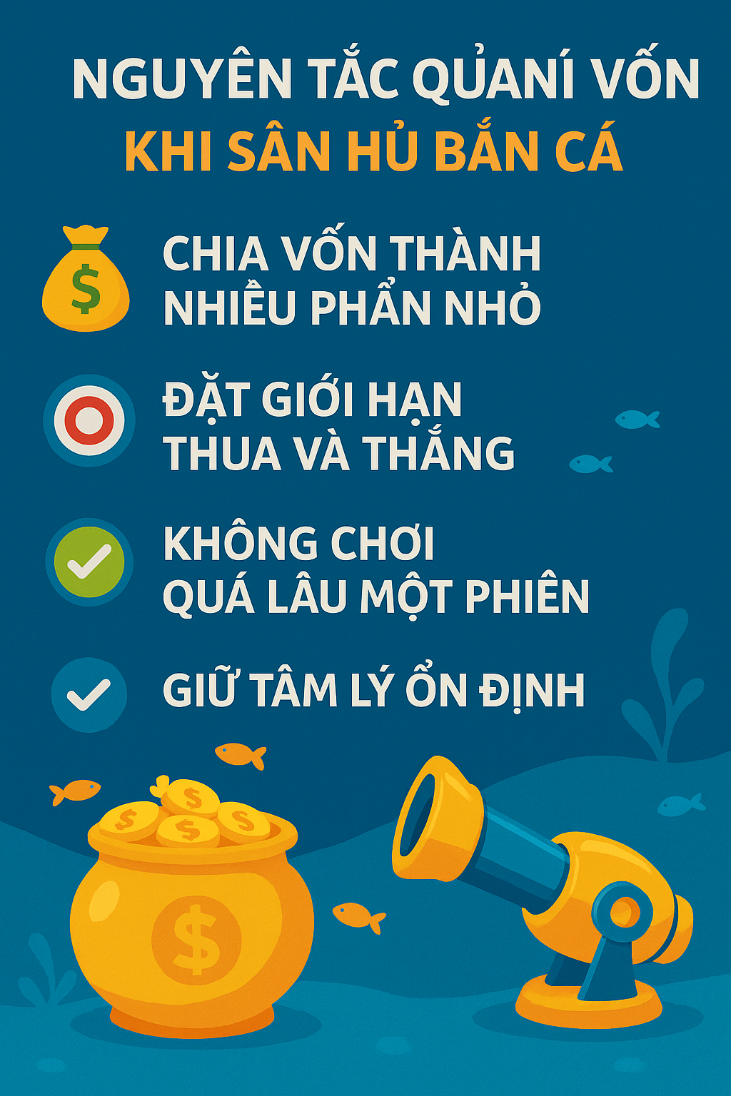 Nguyên Tắc Quản Lý Vốn Chia 20 Khi Săn Hũ Infographic hướng dẫn nguyên tắc quản lý vốn chia 20 của cao thủ bắn cá TK88