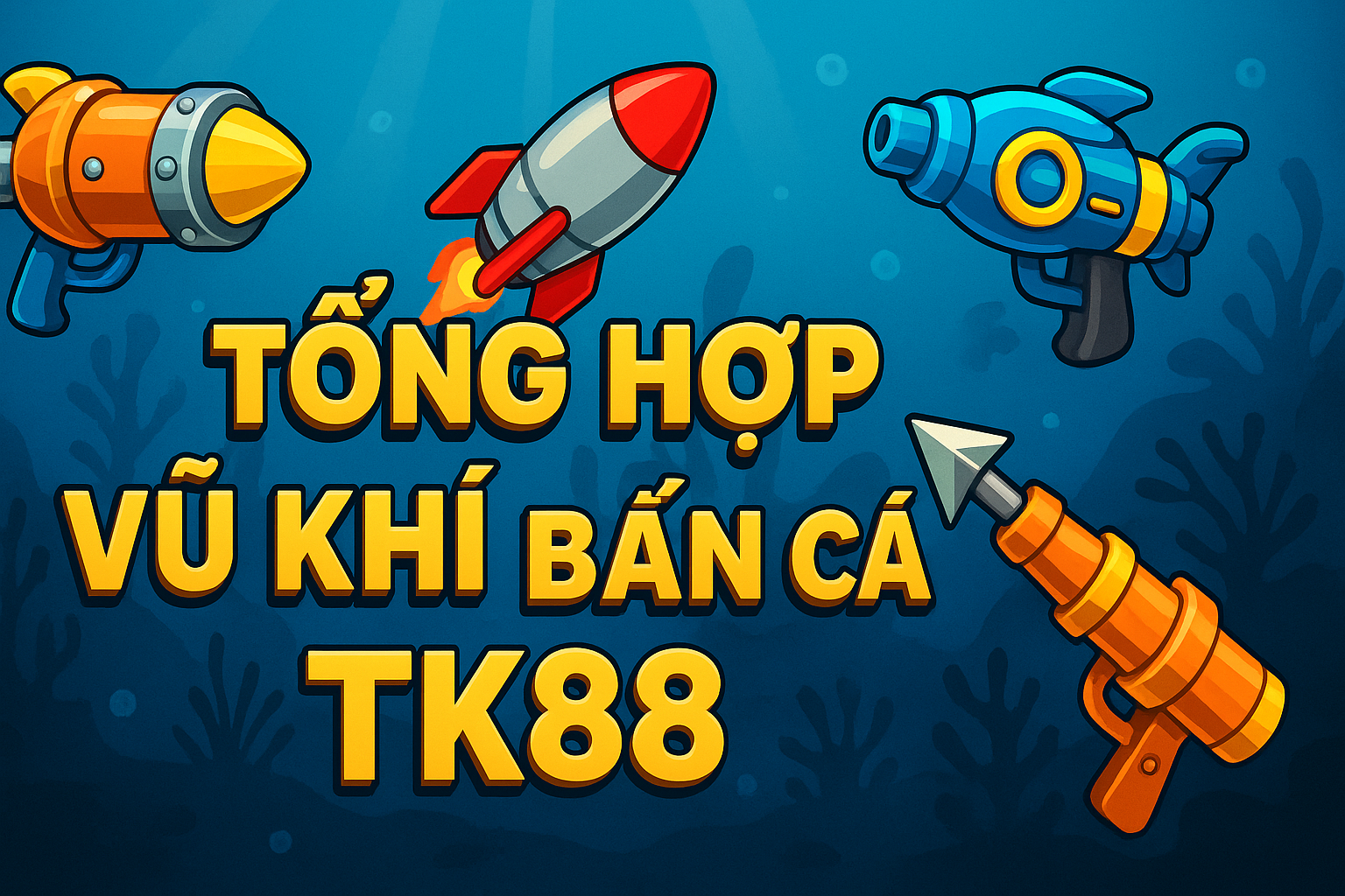 Infographic các loại vũ khí trong game bắn cá TK88 và công dụng