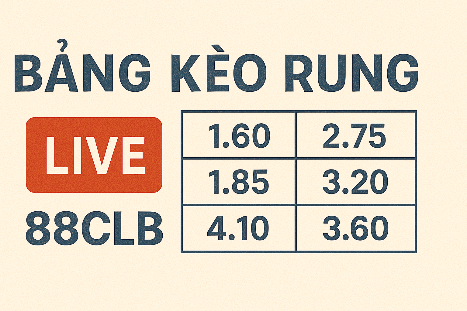 Giao diện kèo rung tài xỉu tại nhà cái 88CLB đang nhấp nháy