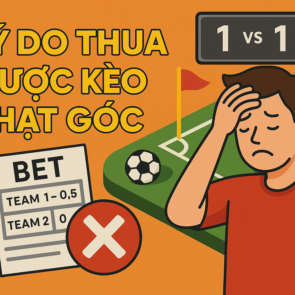 Một người chơi đang suy tư trước bảng kèo phạt góc trên màn hình