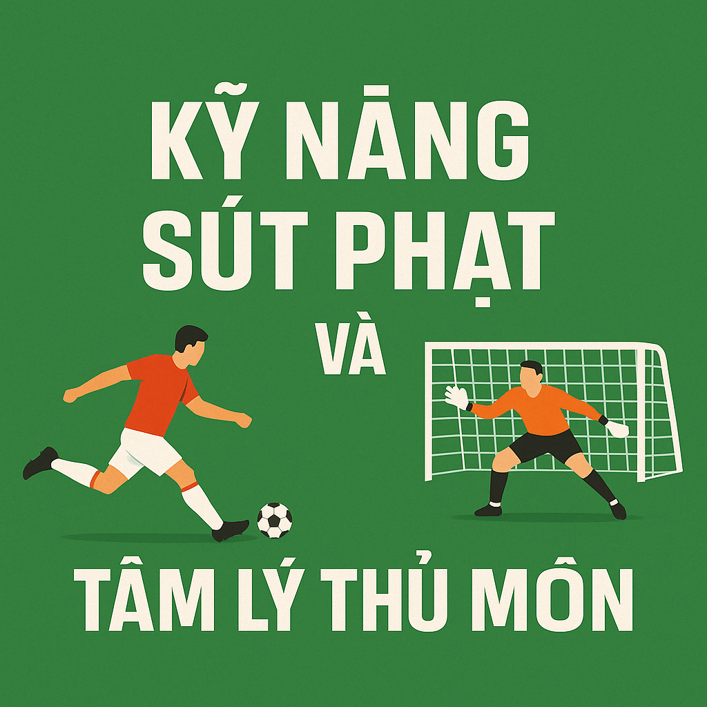 Một cầu thủ thể hiện kỹ năng sút phạt penalty điêu luyện để đánh bại tâm lý thủ môn