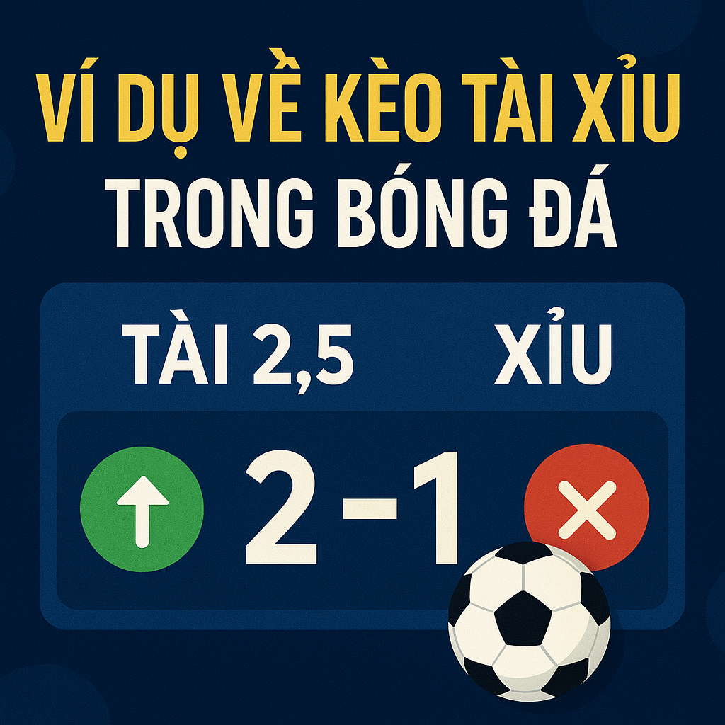 Ví dụ về kèo Tài Xỉu (O/U) trong bóng đá Giao diện kèo Tài Xỉu trên bảng kèo nhà cái