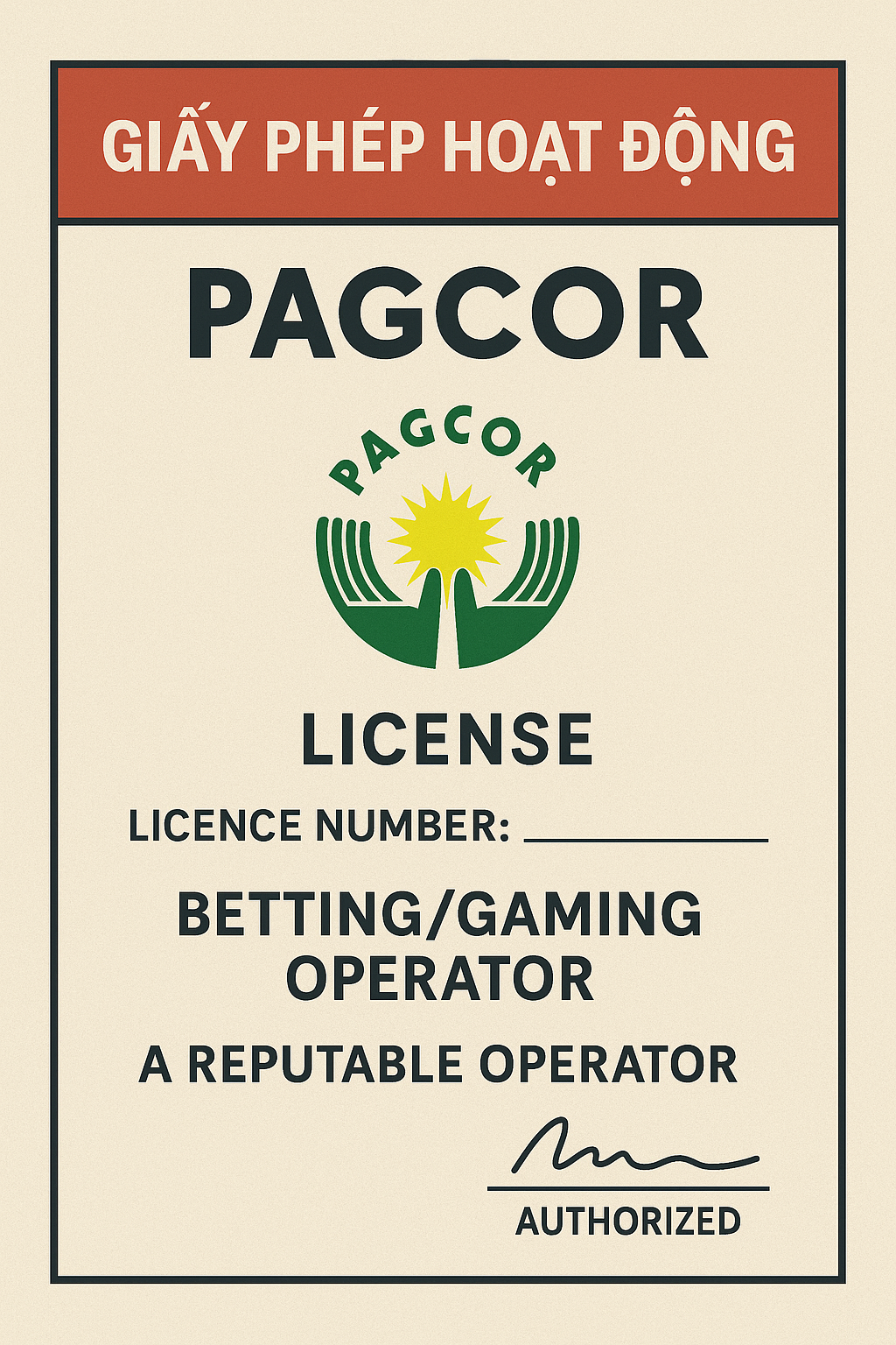 Giấy phép hoạt động PAGCOR của một nhà cái uy tín