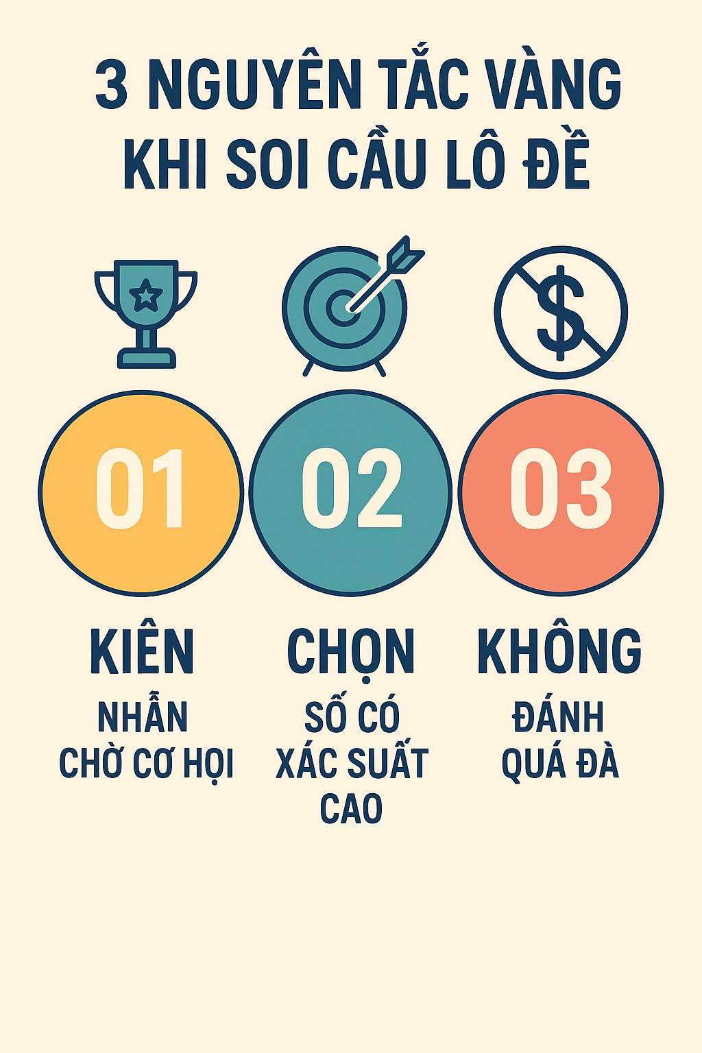 Infographic 3 nguyên tắc vàng khi soi cầu lô đề