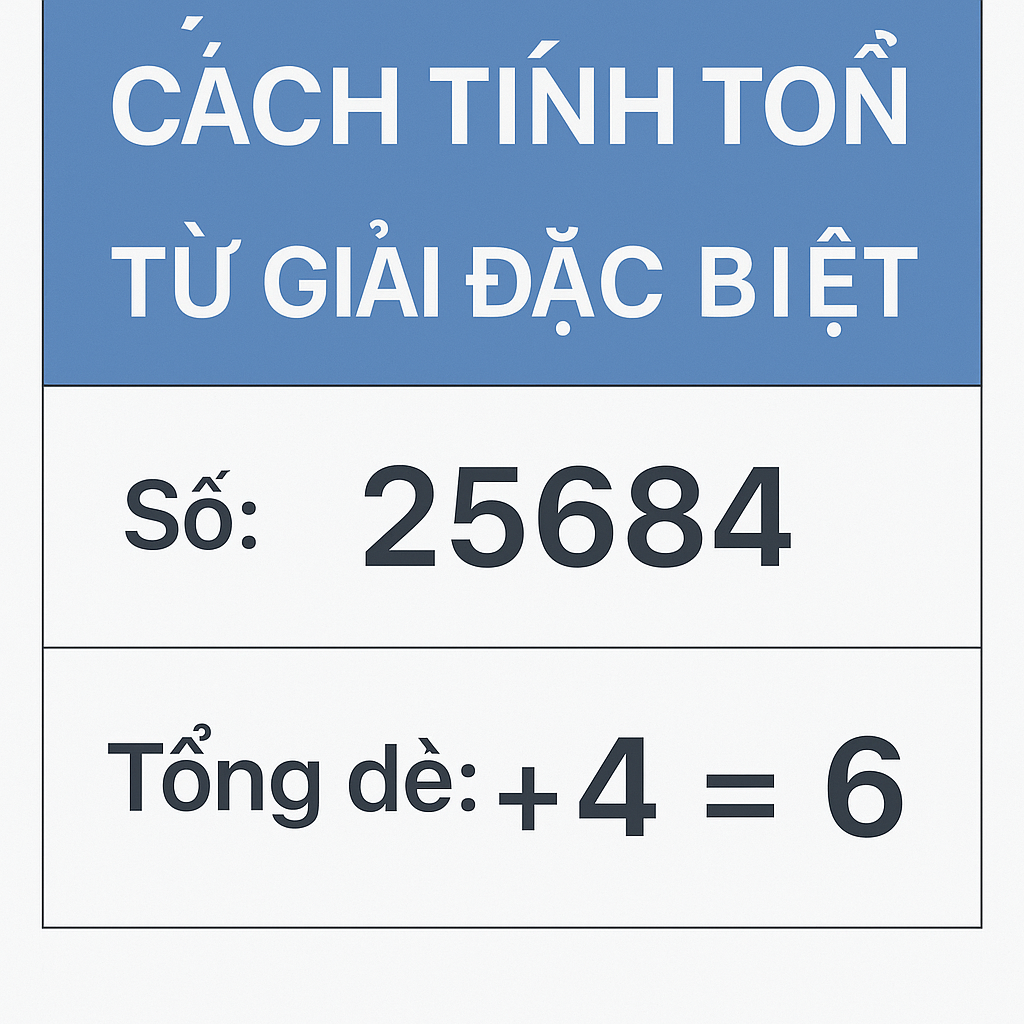 Minh họa cách tính tổng đề từ giải Đặc biệt xổ số