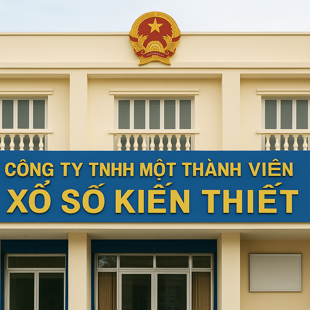Địa Điểm Nhận Thưởng Xổ Số Kiến Thiết Hợp Pháp Mặt tiền trụ sở một công ty xổ số kiến thiết