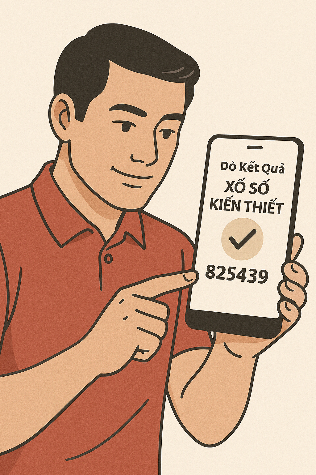 Kiểm Tra Kết Quả Xổ Số Kiến Thiết Chính Xác Người đàn ông đang kiểm tra kết quả xổ số kiến thiết trên điện thoại
