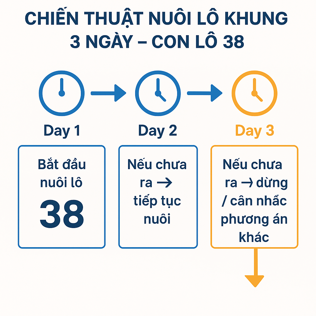 Quy trình nuôi lô khung 3 ngày Sơ đồ mô phỏng chiến thuật nuôi lô xổ số khung 3 ngày cho con lô 38