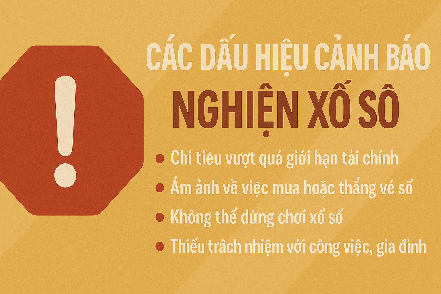 Dấu hiệu cảnh báo nghiện xổ số Infographic các dấu hiệu cảnh báo nghiện xổ số