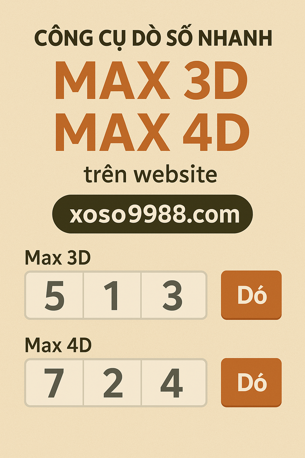 Sử dụng công cụ dò số tự động Công cụ dò số nhanh Max 3D Max 4D trên website xoso9988