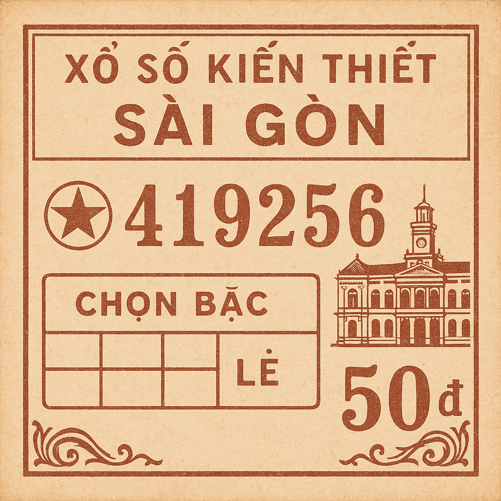 Vé số kiến thiết Sài Gòn xưa Hình ảnh một tờ vé số kiến thiết Sài Gòn xưa trước năm 1975