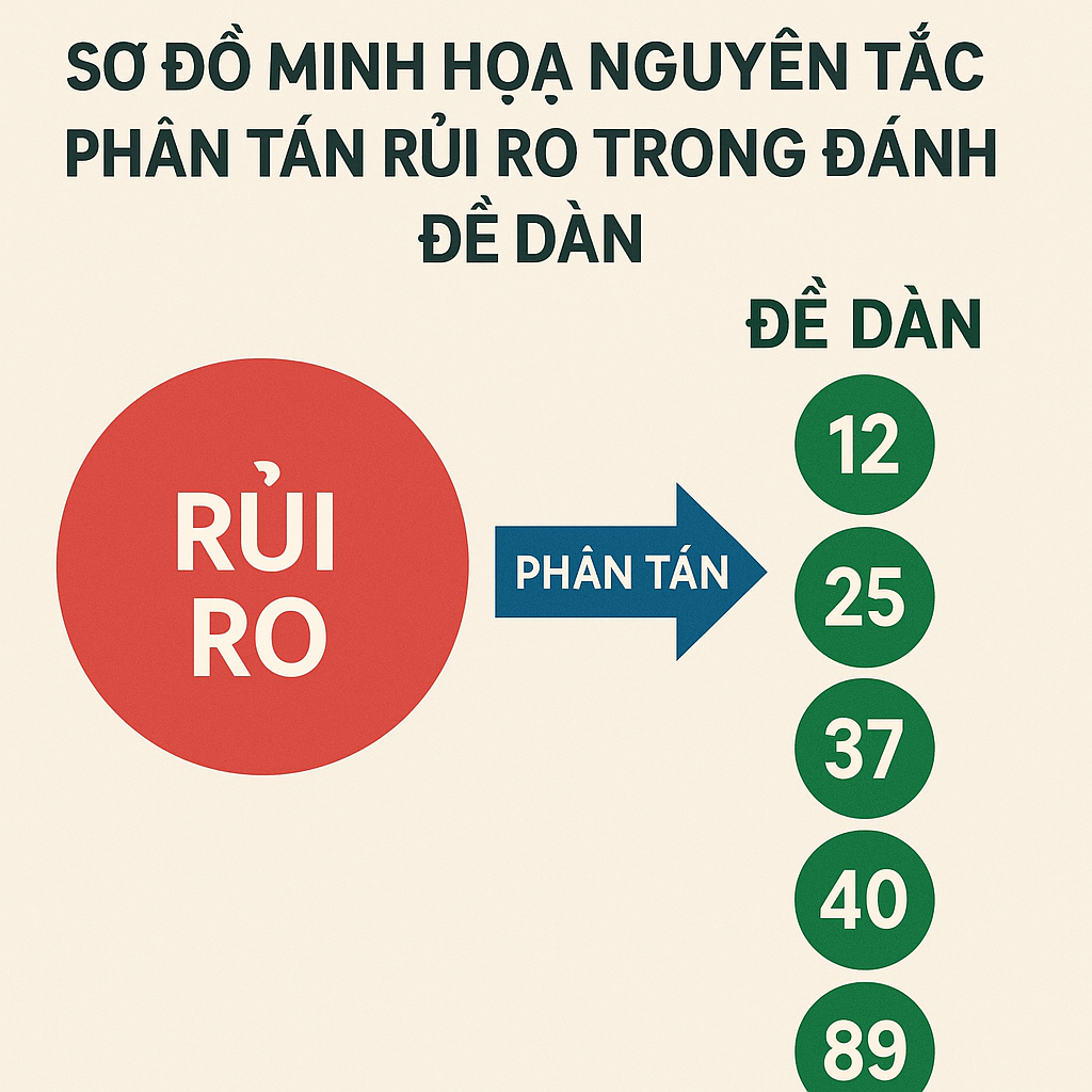 Sơ đồ minh họa nguyên tắc phân tán rủi ro trong đánh đề dàn