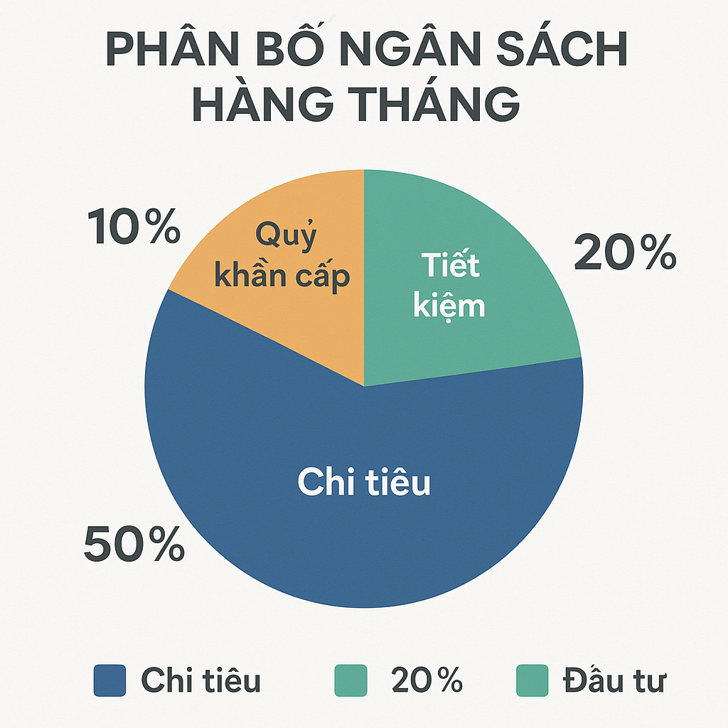 Sơ đồ minh họa cách phân bổ ngân sách hàng tháng để quản lý vốn khi chơi lô đề online