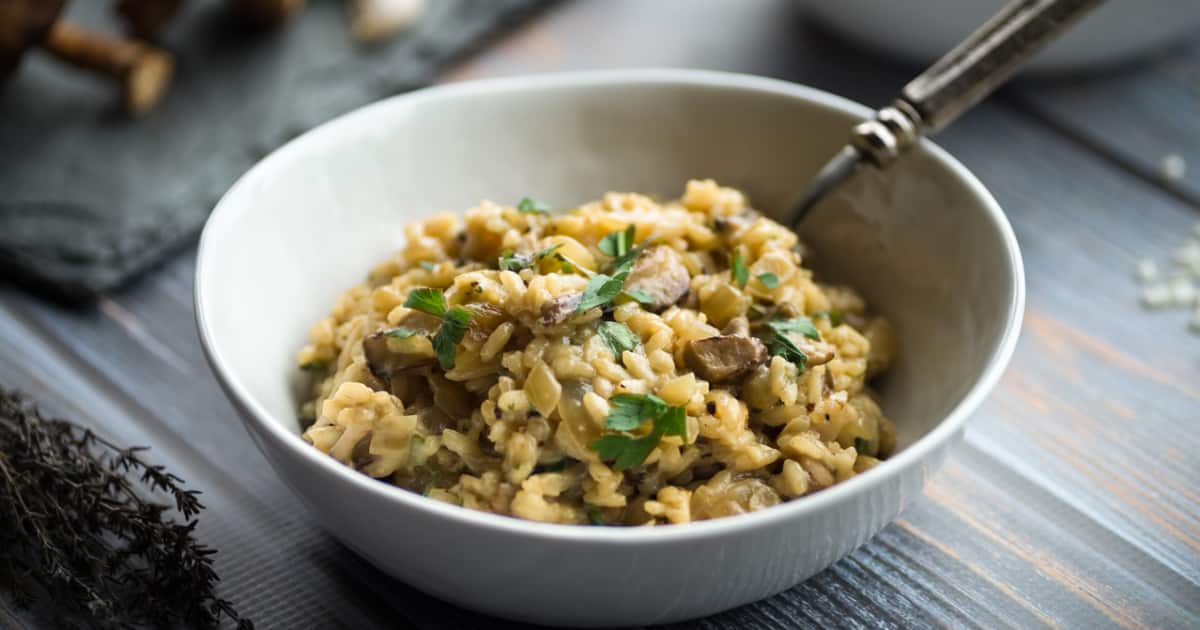 Risotto aux champignons sauvages et canard confit Foodlavie