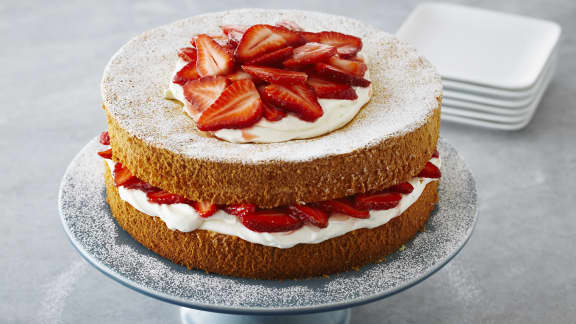 Gâteau aux fraises et à la crème