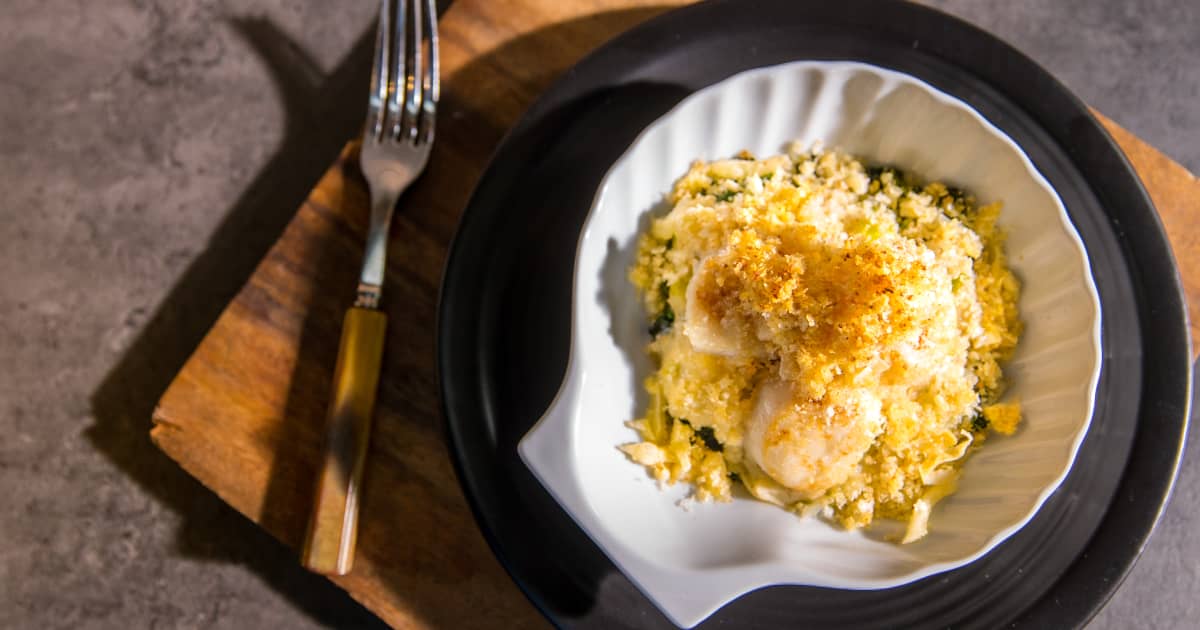 Coquille Saint Jacques Et Crumble Croustillant De Pommes De Terre