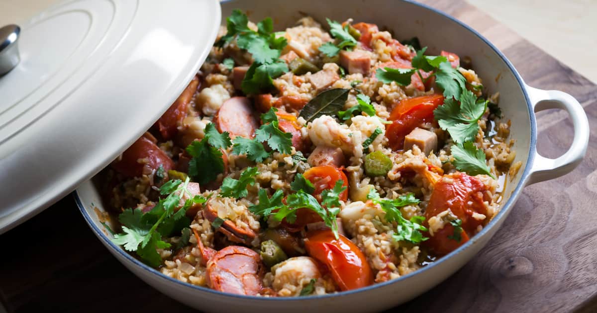 Recette de jambalaya au jambon et saucisse chorizo Zeste