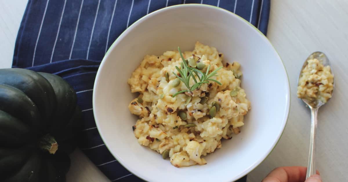 Recette De Risotto Vegetalien A La Courge Et Chou Fleur Zeste