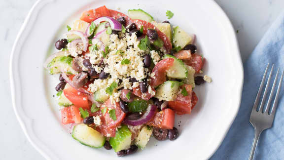 Salade grecque protéinée au tofu