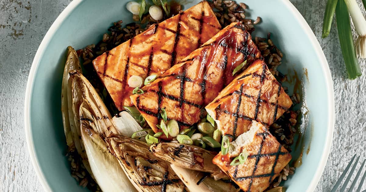 Recette de tofu, sauce BBQ et endives grillées Zeste
