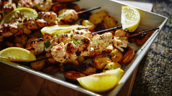 Brochettes de poulet souvlaki