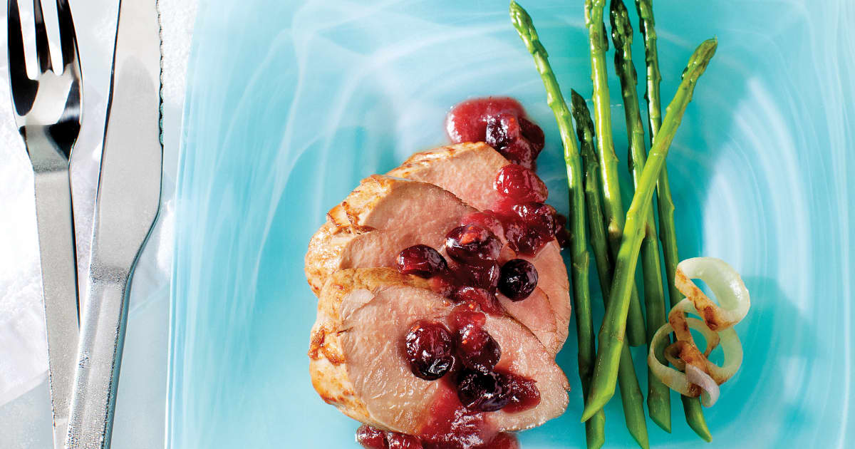 Filets De Porc Au Cidre De Glace Aux Canneberges Et Au Gingembre Frais