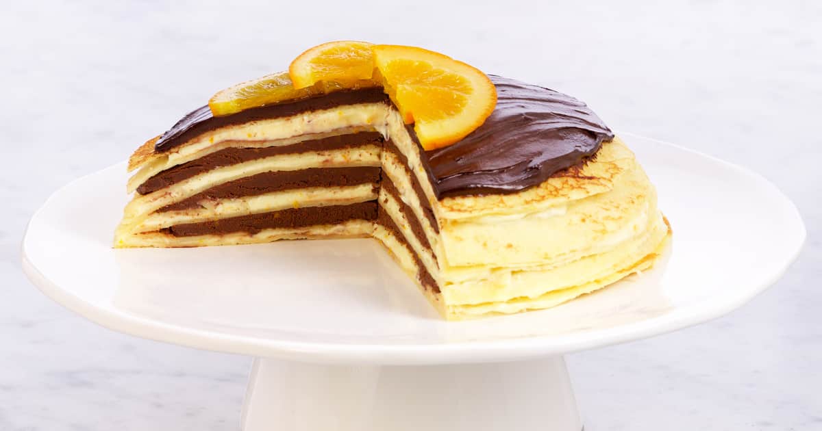 Recette De Gateau De Crepes Au Chocolat Et A L Orange Zeste