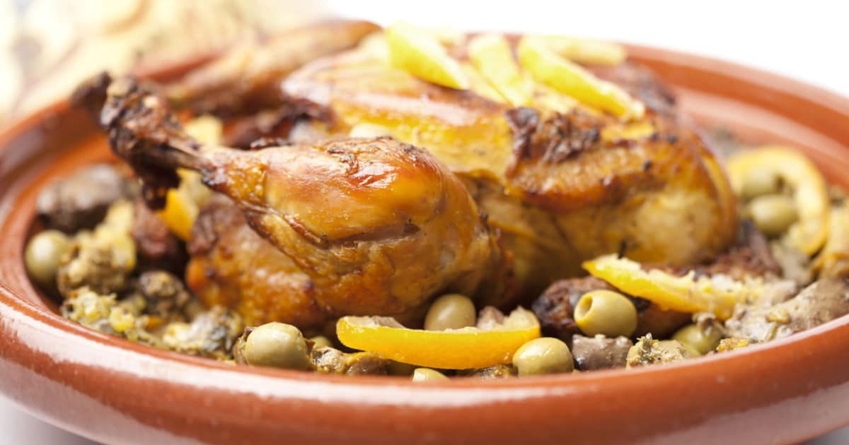 Recette Tajine de poulet aux citrons confits et aux olives vertes